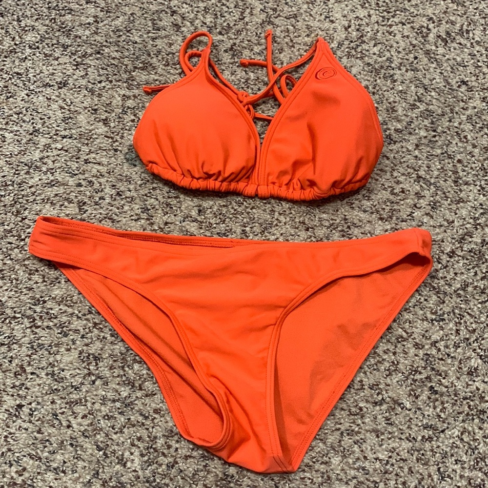 Orange Rip Curl Bikini Set Bottoms Size L Top Size M